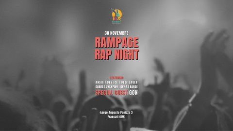 Evento Rampage Rap Night al Pank Rabbit Frascati - Musica dal vivo, Live, Concerti, DJ Set, Karaoke, Jam Session, Cocktail, Drink, Cibo e Eventi